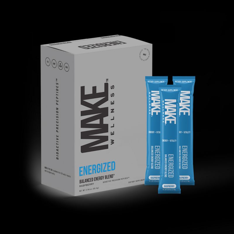 Make Wellness ENERGIZED peptide stick packs · Raspberry